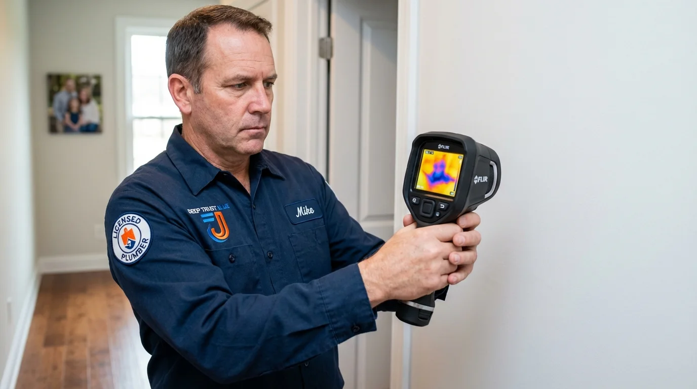 Thermal imaging leak detection by Johns Plumbing LLC in Kinsley